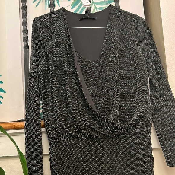 𝅺White House Black Market shimmering mini dress.  Size 10P NWT Black - Picture 13 of 14